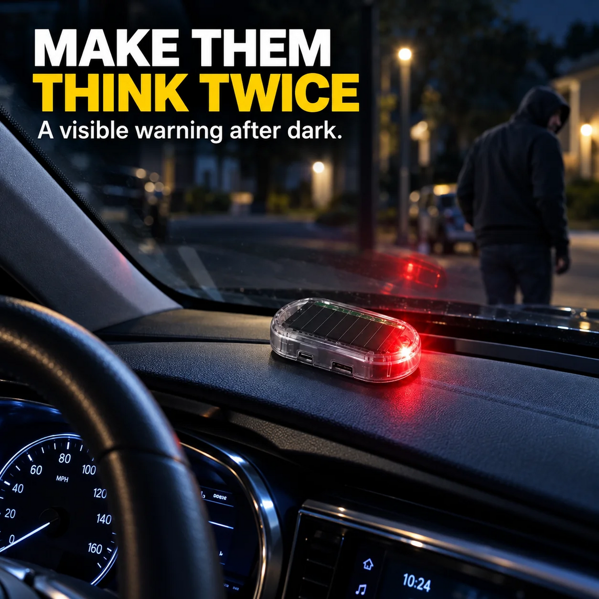 🔥 Limited-Time Deal - Solar Car Security Warning Light-DIY Flashing Security Light for Vehicle Deterrence