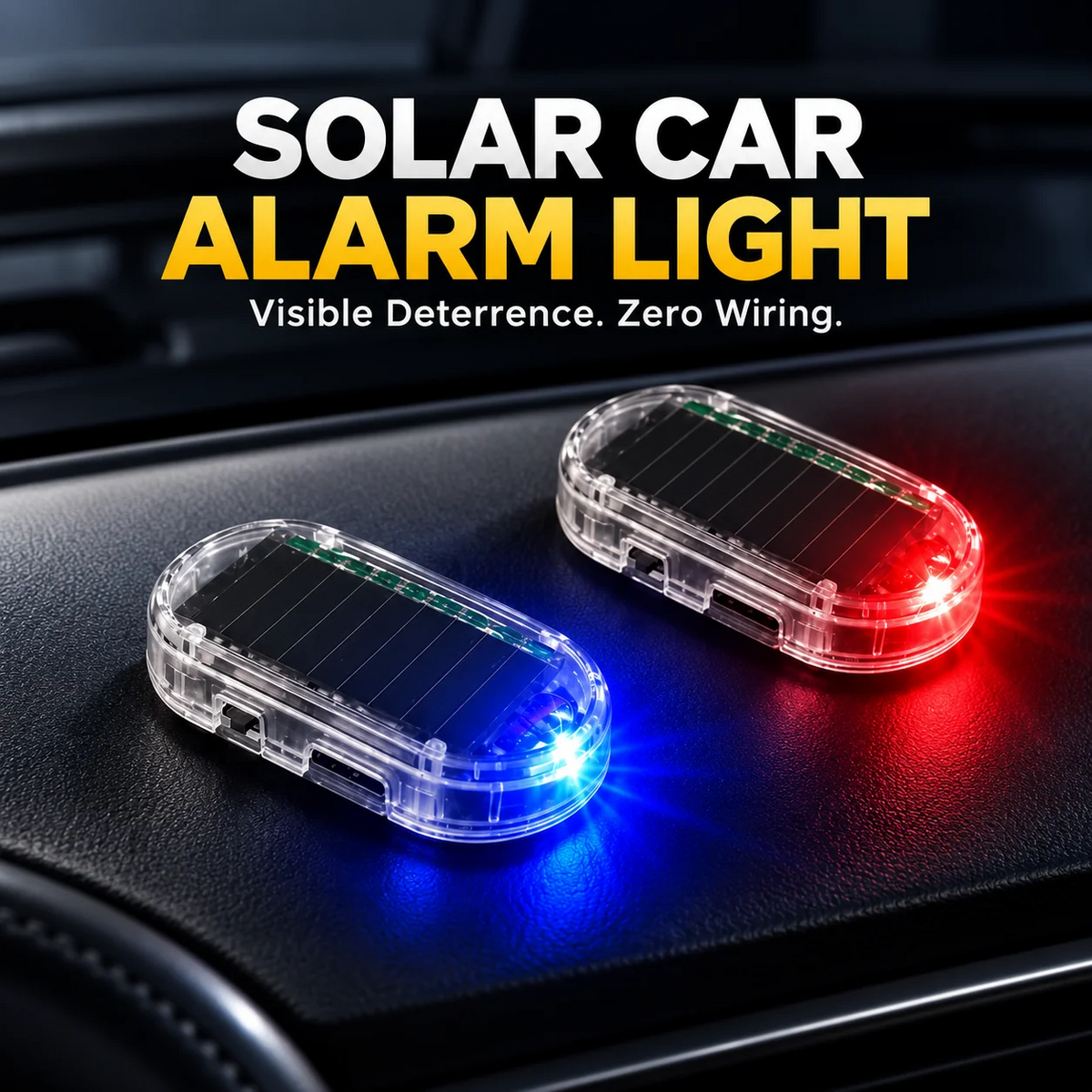 🔥 Limited-Time Deal - Solar Car Security Warning Light-DIY Flashing Security Light for Vehicle Deterrence