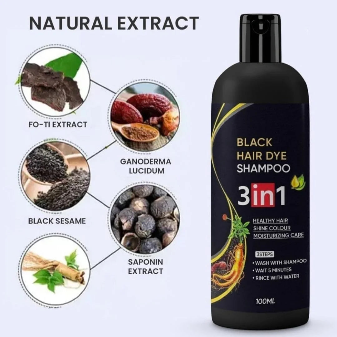 Hair Dye Instant Black Hair Shampoo for Women & Men